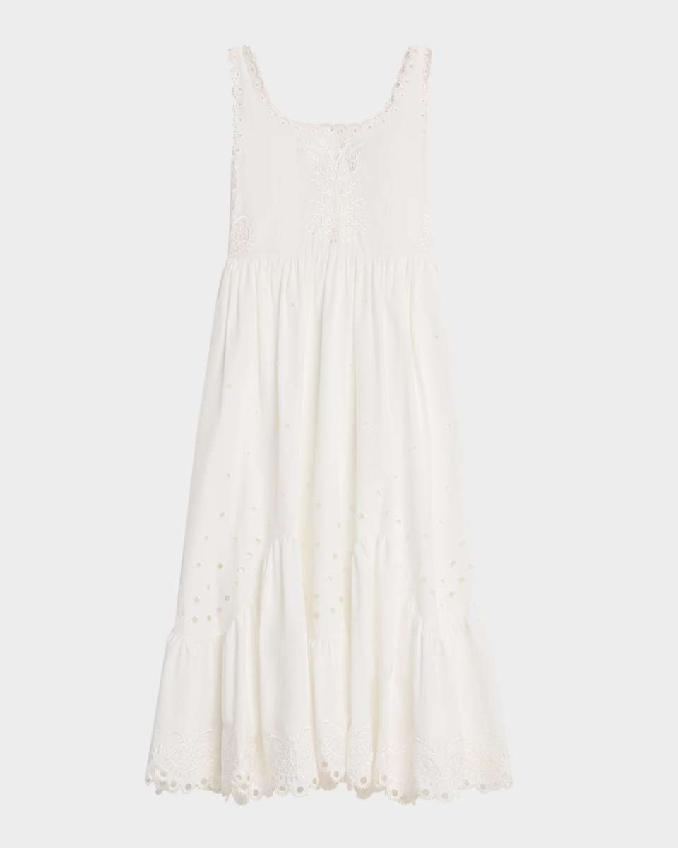 The Piper Eyelet-Embroidered Cotton Midi Dress